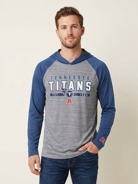Tennessee Titans Blue and Gray Hooded Pullover Shirt